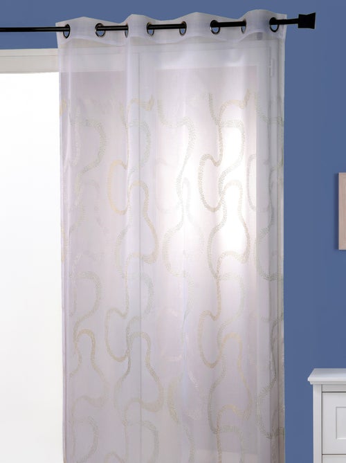 Visillo fantasía bordado zig zag entrelazado - Kiabi