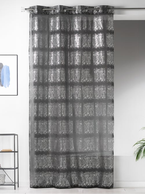 Visillo fantasía con estampados plateados - Kiabi