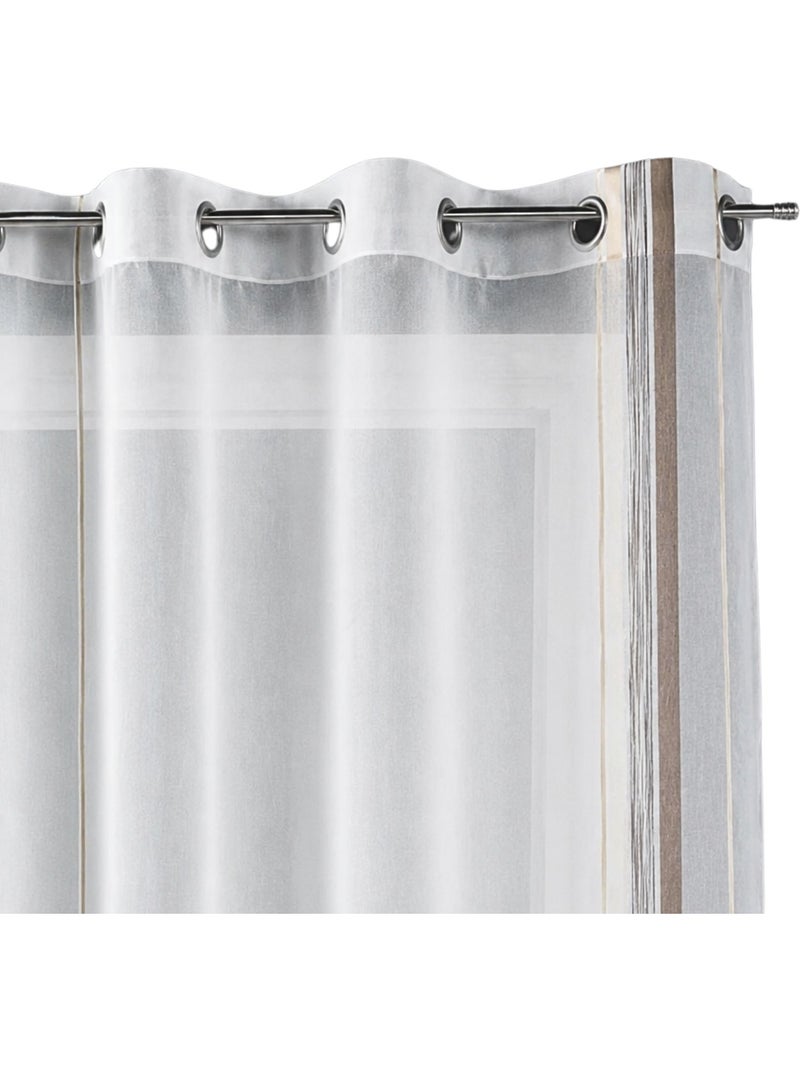 Visillo fantasía raya vertical Beige - Kiabi