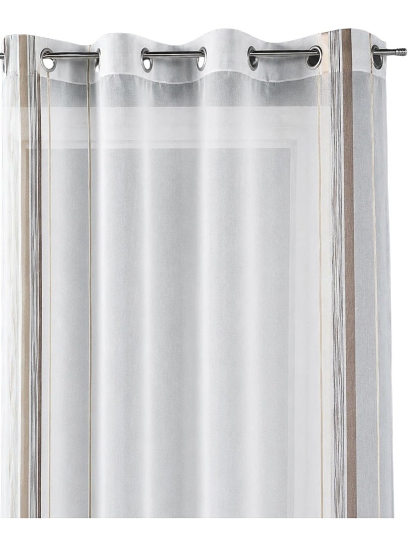 Visillo fantasía raya vertical Beige - Kiabi