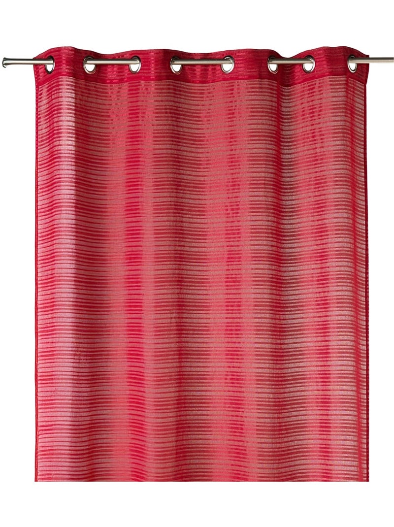 Visillo fantasía rayas horizontales "Joyeux" Rojo ladrillo - Kiabi
