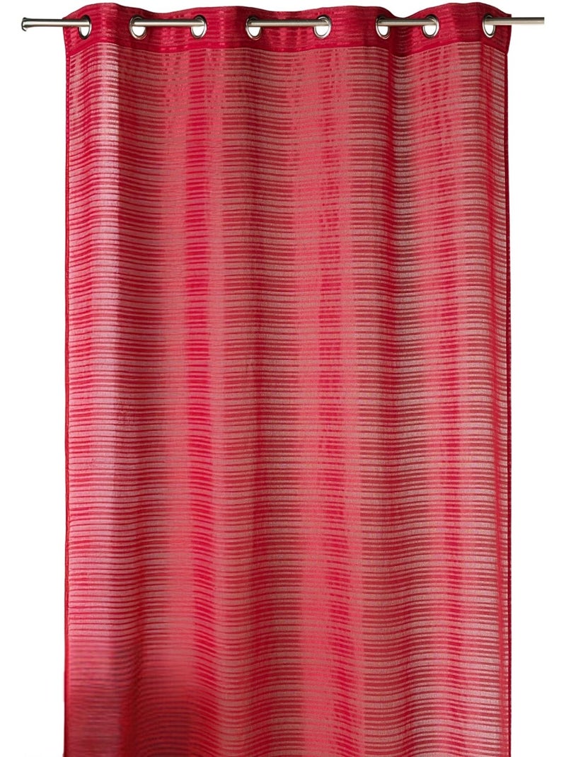 Visillo fantasía rayas horizontales "Joyeux" Rojo ladrillo - Kiabi