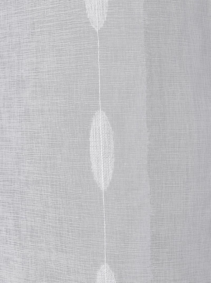 Visillo jacquard con lunares ovalados y ojales metálicos Blanco - Kiabi