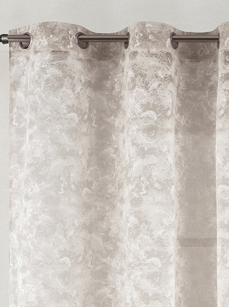 Visillo Jacquard con Ojales Elegancia Texturizada Taupe - Kiabi