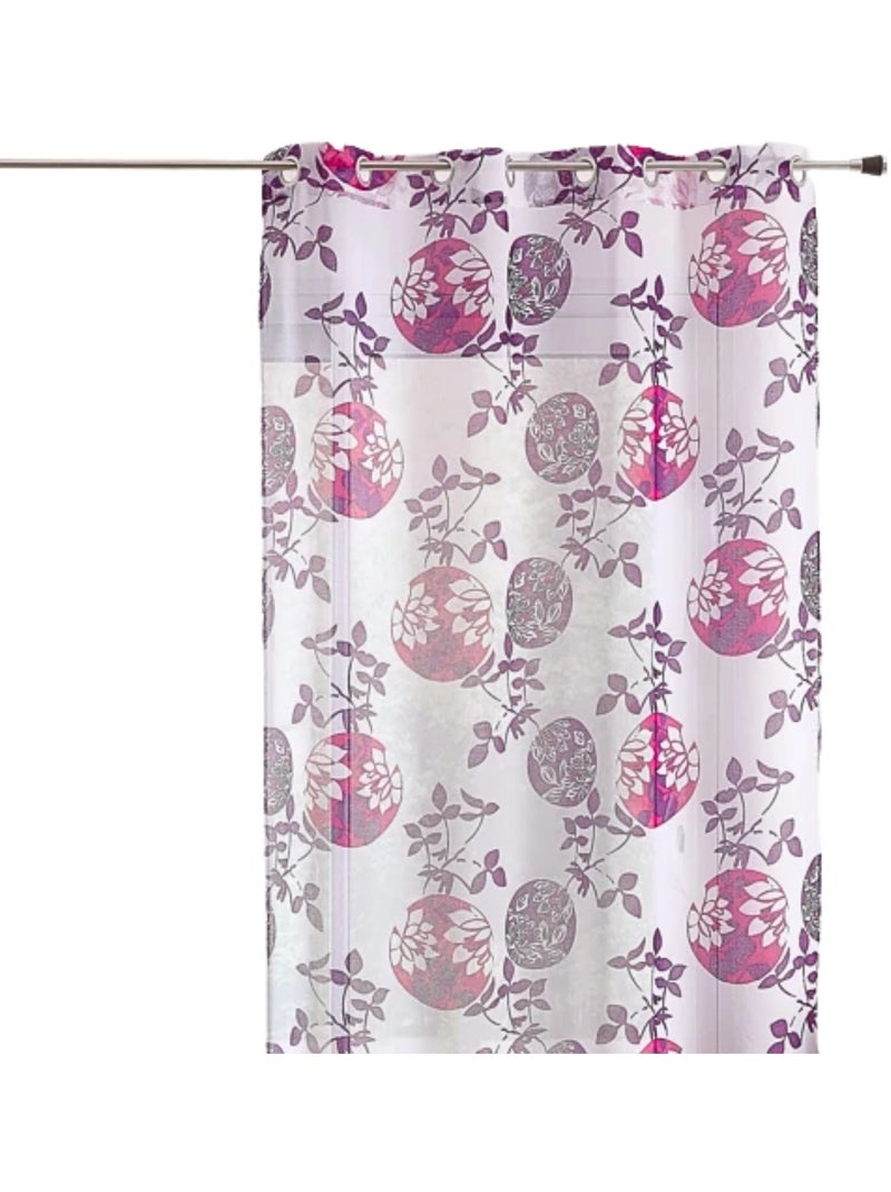 Visillo Ligero en Estameña Primavera Violeta ciruela - Kiabi