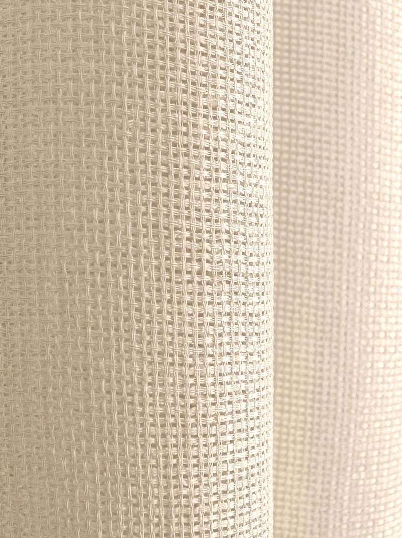 Visillo liso calado con ojales Beige - Kiabi