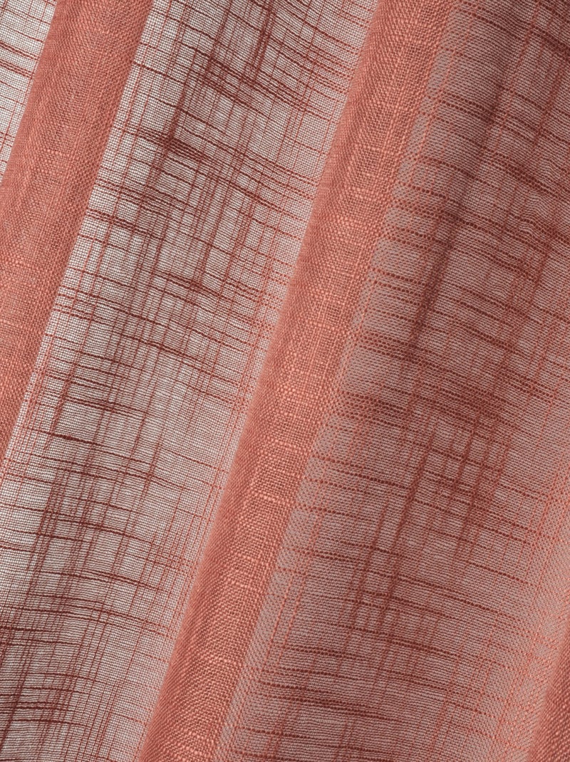 Visillo liso con ojales efecto lino Terracota - Kiabi