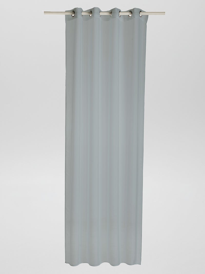 Visillo liso con ojales gris - Kiabi