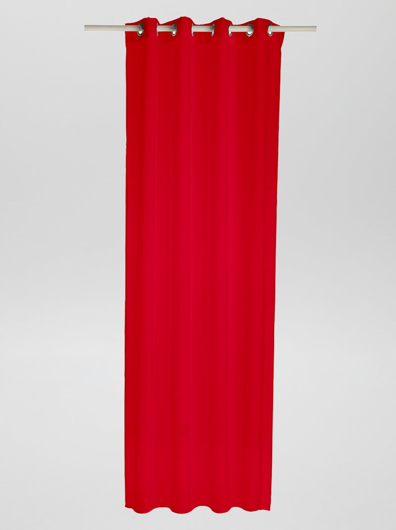 Visillo liso con ojales rojo - Kiabi