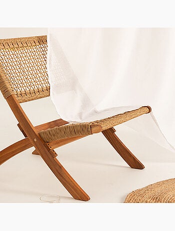 Visillo liso de tejido jaspeado, soporte encintado - Gamusi.