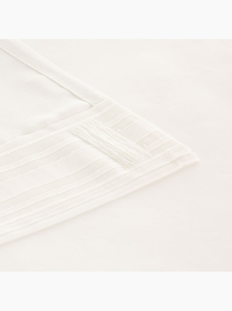 Visillo liso de tejido jaspeado, soporte encintado - Gamusi. Blanco - Kiabi