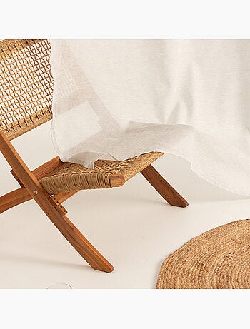 Visillo liso de tejido jaspeado, soporte encintado - Gamusi.