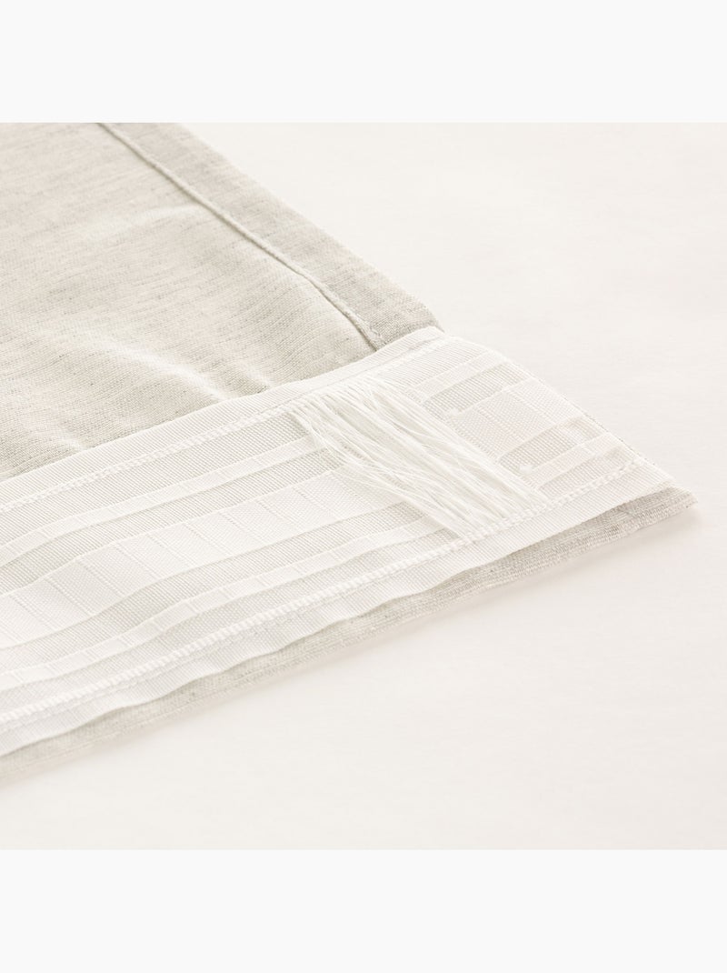 Visillo liso de tejido jaspeado, soporte encintado - Gamusi. Gris claro - Kiabi