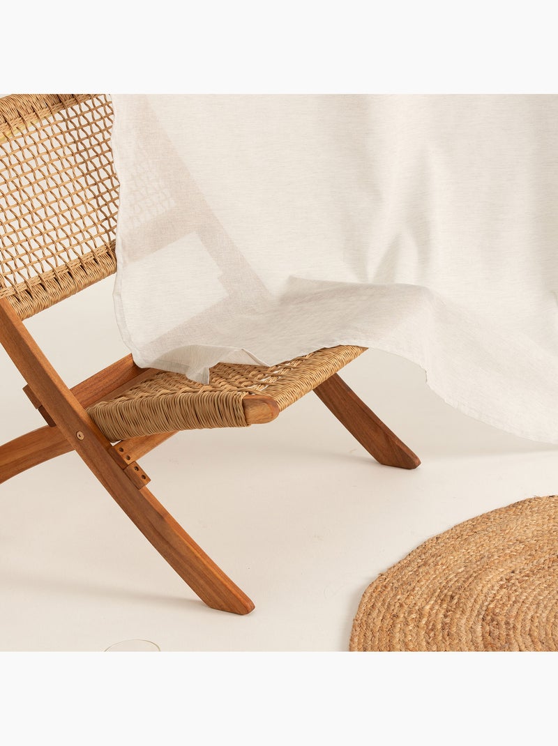 Visillo liso de tejido jaspeado, soporte encintado - Gamusi. Gris claro - Kiabi