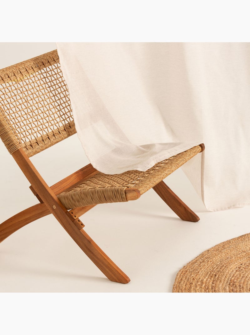 Visillo liso de tejido jaspeado, soporte encintado - Gamusi. Lino - Kiabi