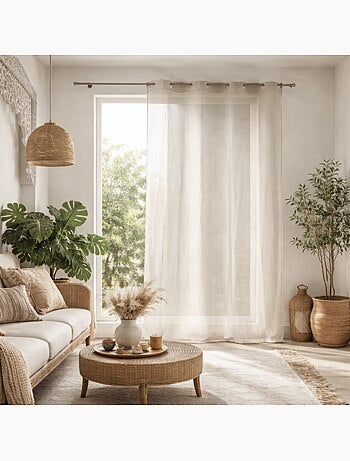 Visillo liso en estameña lino fantasía