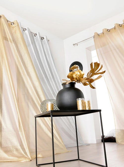 Visillo liso fluido plateado - Kiabi Visillo liso fluido plateado - Kiabi