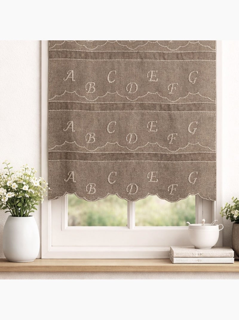 Visillo modulable bordado abecedario Beige claro - Kiabi