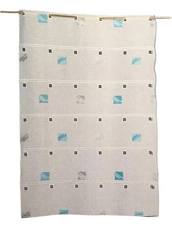 Visillo modulable bordado con cuadrados coloridos