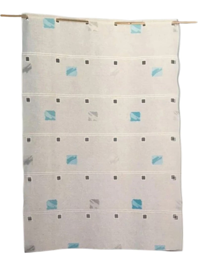 Visillo modulable bordado con cuadrados coloridos Azul turquesa - Kiabi