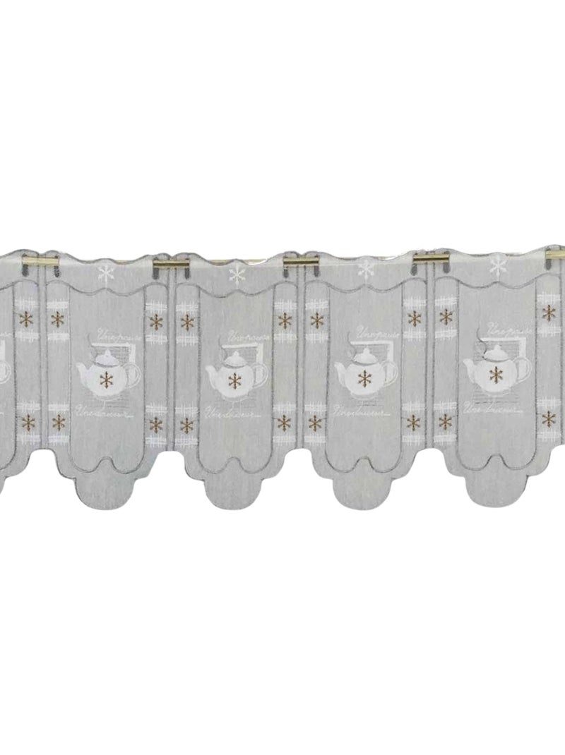 Visillo modulable de batista fina bordada Beige - Kiabi