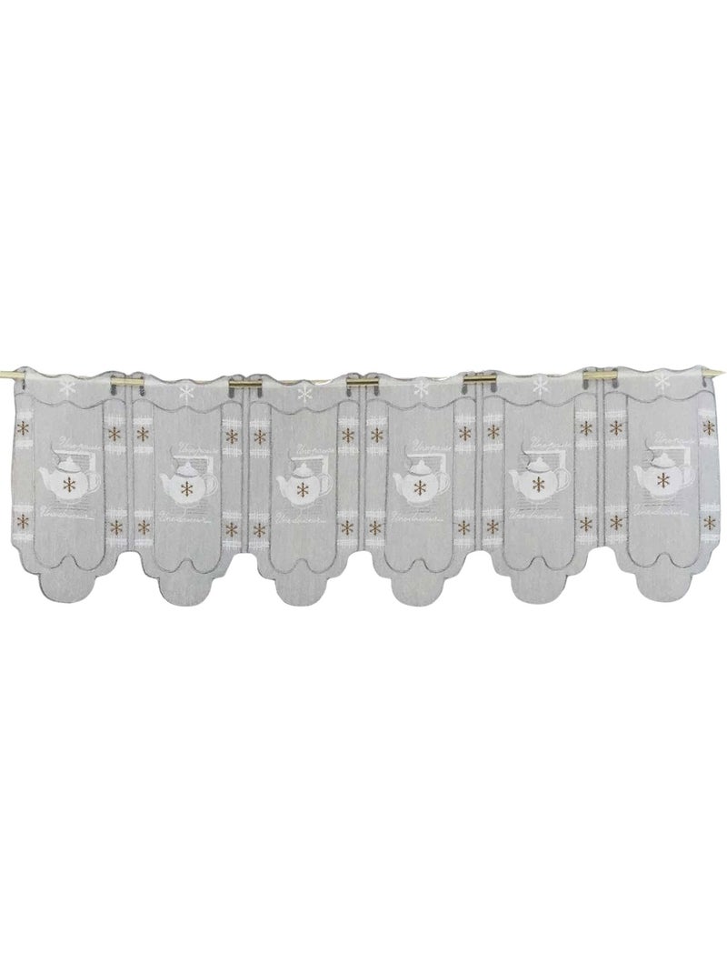 Visillo modulable de batista fina bordada Beige - Kiabi