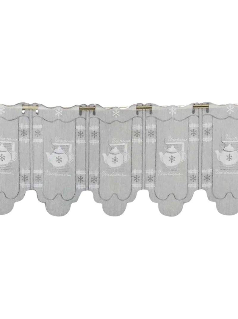 Visillo modulable de batista fina bordada Gris claro - Kiabi