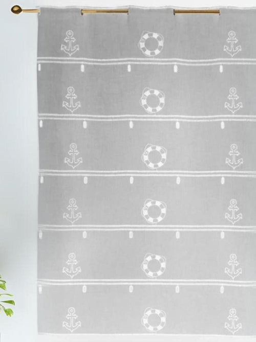 Visillo modulable de estameña bordado “Marina” - Kiabi