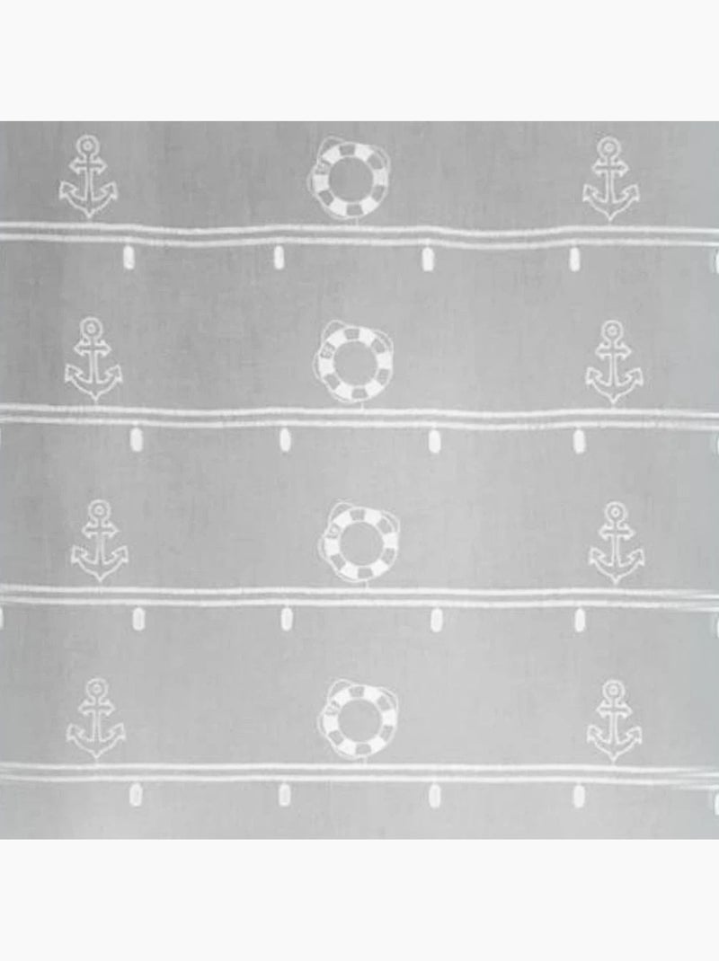 Visillo modulable de estameña bordado “marina” Blanco - Kiabi