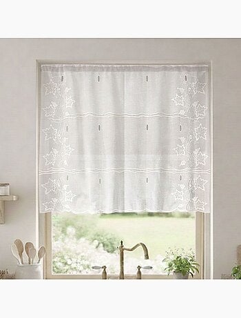 Visillo modulable de estameña fibra bordada