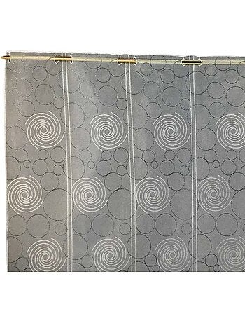 Visillo modulable de organza bordado crema