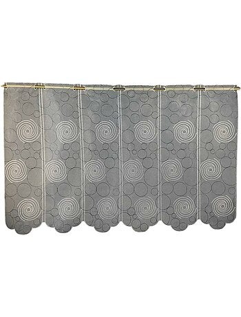 Visillo modulable de organza bordado crema
