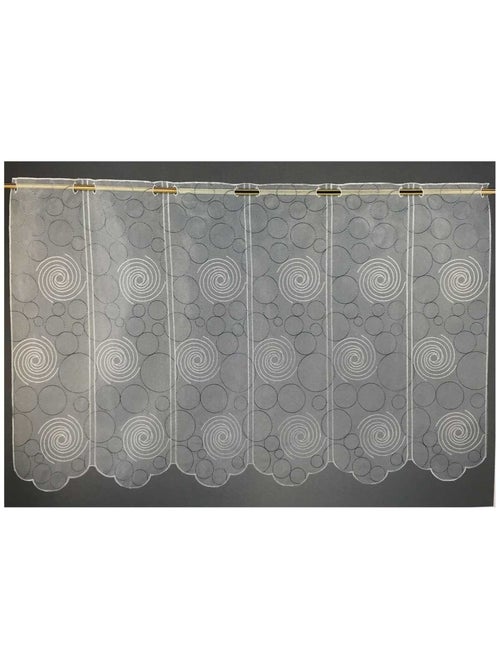 Visillo modulable de organza bordado crema - Kiabi