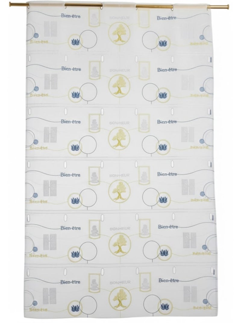 Visillo modulable ligero y bordado “zen attitude” Blanco - Kiabi