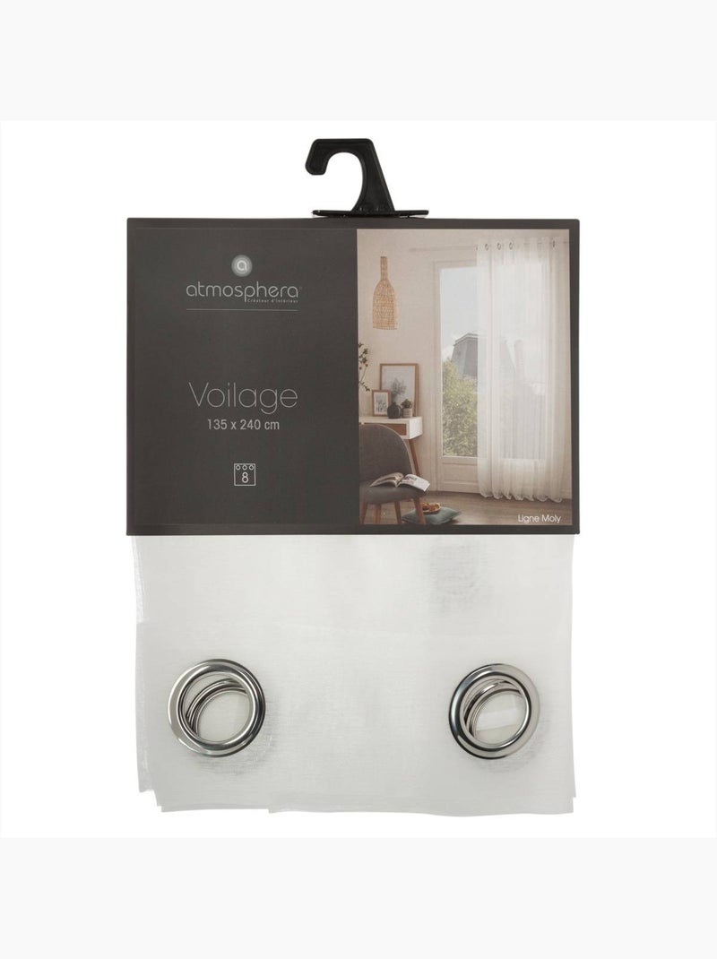 Visillo moly blanco 135x240cm Blanco - Kiabi