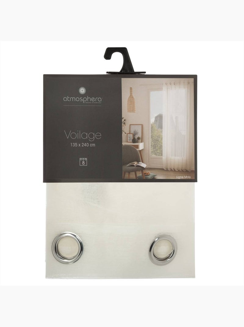 Visillo moly blanco marfil 135x240cm Marfil - Kiabi