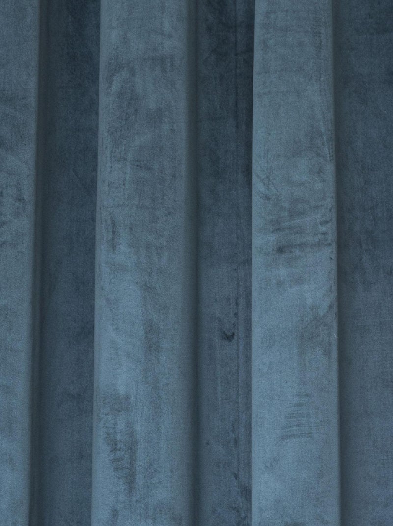 Visillo opaco de terciopelo Azul - Kiabi