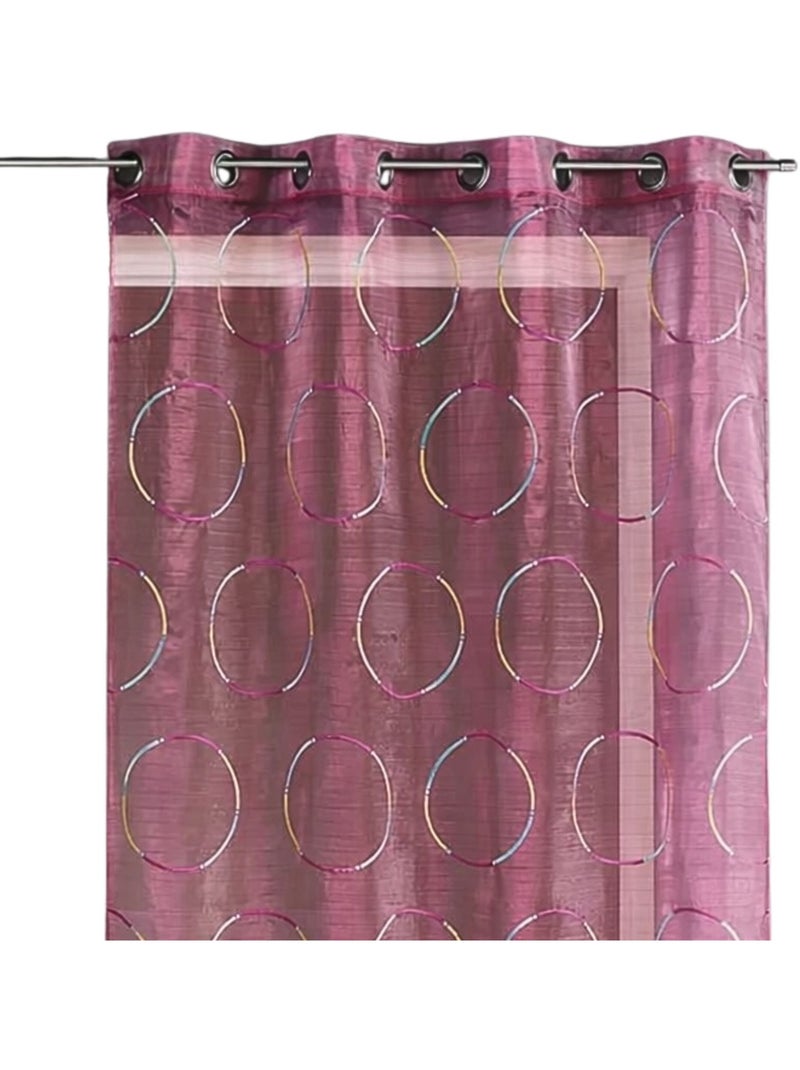 Visillo Organza bordado Rosa fucsia - Kiabi