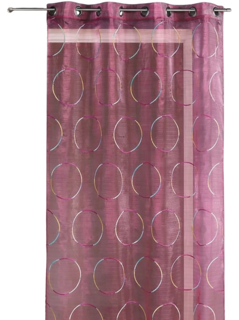 Visillo Organza bordado Rosa fucsia - Kiabi