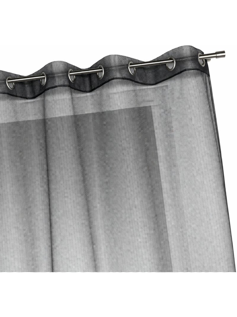 Visillo organza finas rayas horizontales Negro - Kiabi