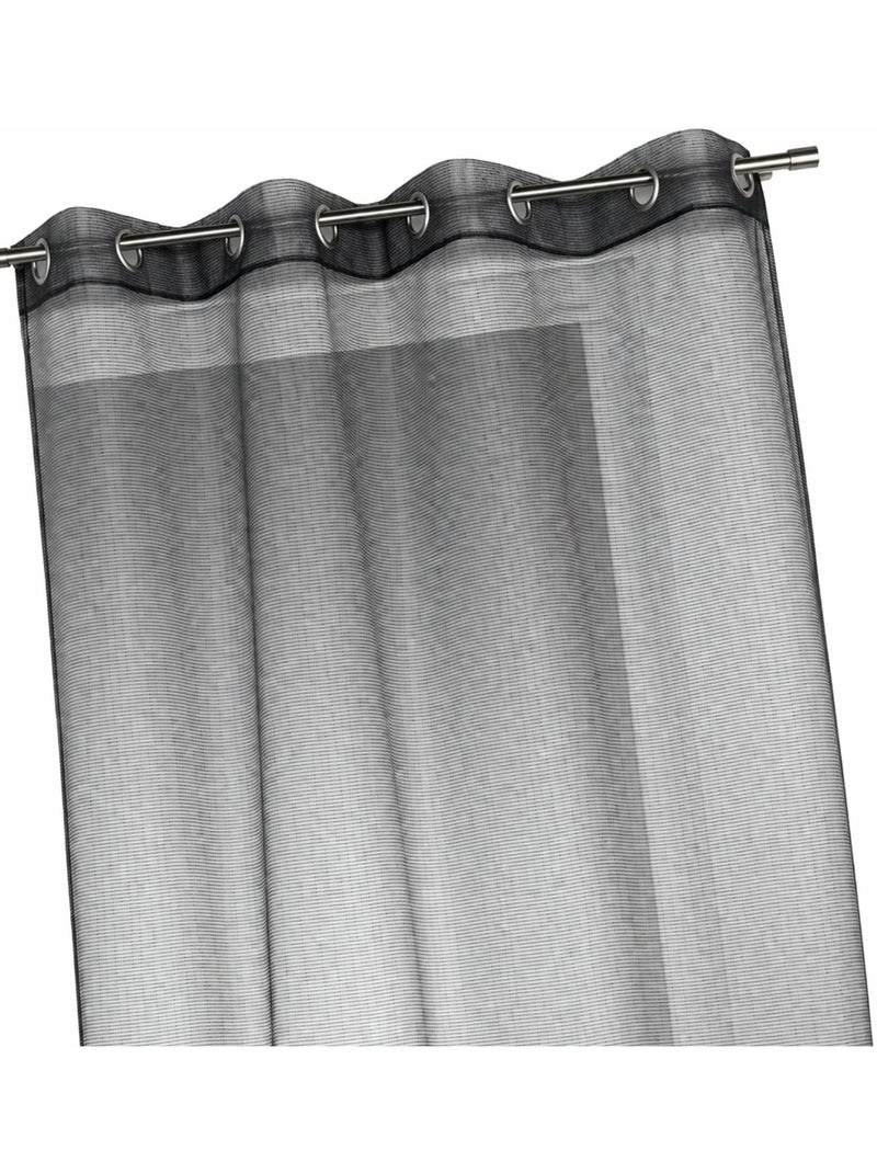 Visillo organza finas rayas horizontales Negro - Kiabi