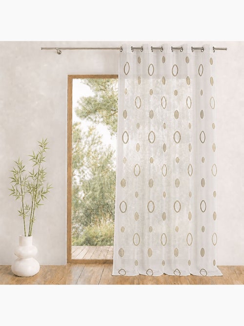 Visillo organza jacquard motivo círculos - Kiabi