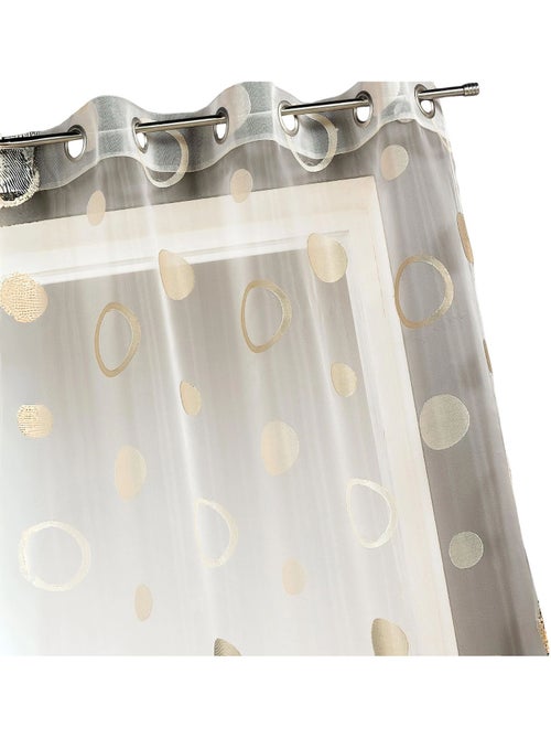 Visillo organza jacquard motivo círculos - Kiabi