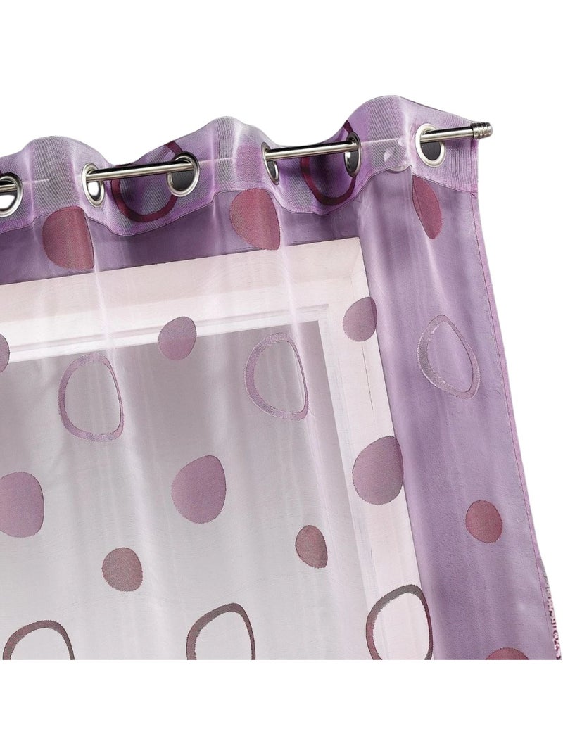 Visillo organza jacquard motivo círculos Malva chiaro - Kiabi