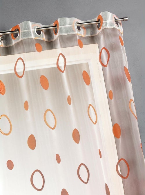 Visillo organza jacquard motivo círculos - Kiabi