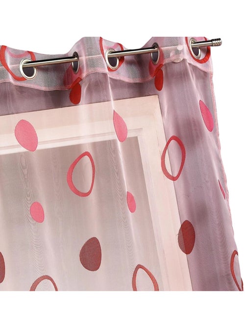 Visillo organza jacquard motivo círculos - Kiabi