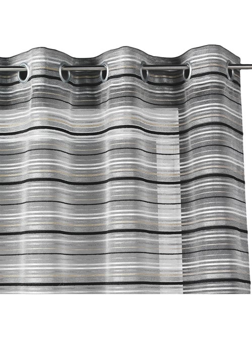 Visillo Organza Rayas chenilla horizontales - Kiabi Visillo Organza Rayas chenilla horizontales - Kiabi