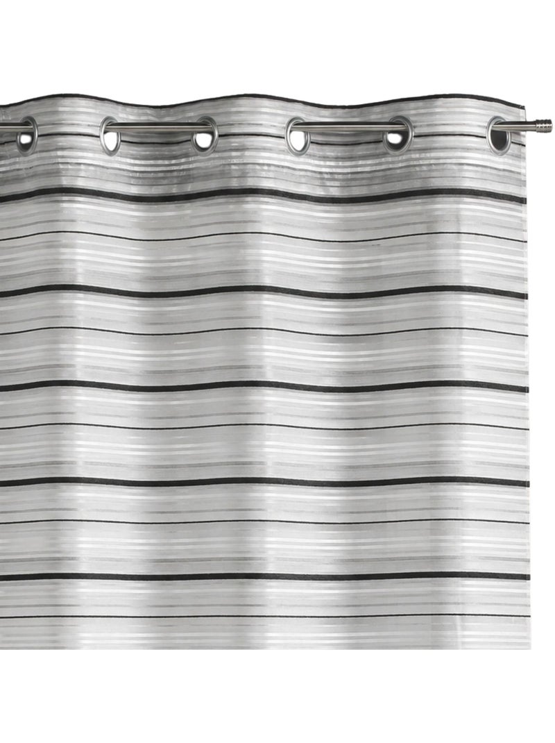 Visillo Organza Rayas chenilla horizontales Plata - Kiabi