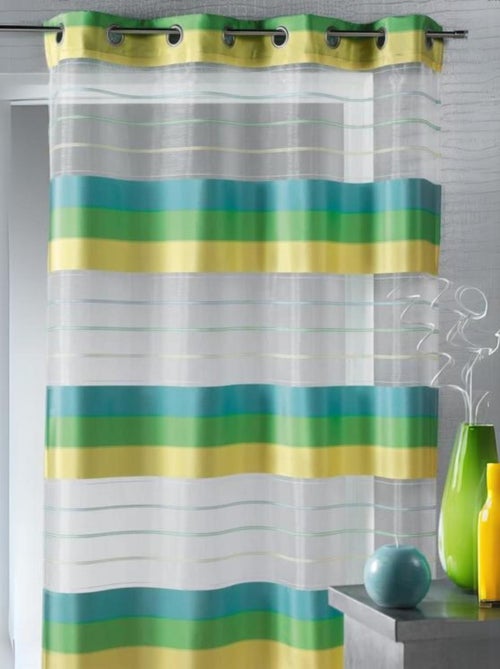 Visillo organza rayas horizontales colores - Kiabi