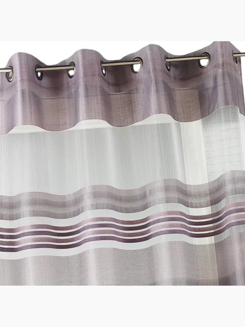 Visillo Organza rayas horizontales Rosa viejo - Kiabi